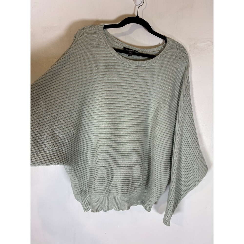 Express Mint Green Ribbed Dolman Sleeve Oversized Sweater Stretch Crew Neck L